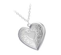 SUPVOX Collar de Aleación Colgante Forma de Corazón Tallado y Marco para Fotos Diseño Abierto Resistente al Desgaste Joyería para San Valentín y Obsequio Especial