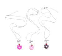 SUPVOX Collar de Amistad Colgante de Donut de Aleación y Resina, Juego de 3 Piezas para Amigas en Cumpleaños o Graduación