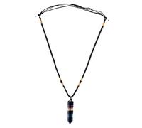 SUPVOX Collar de Cristal Natural Ajustable para Mujer y Hombre Colgante de Prisma Hexagonal de Fluorita Multicolor Cadena para Suéter Ligera y Duradera Joyería Casual y Obsequio