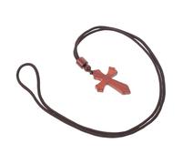 SUPVOX Collar Religioso de Madera de Sangre de Sándalo Unisex, Colgante de Crucifijo de Cruz Artesanal, Accesorio Cristiano Ligero para Oración y Uso Diario, Joyería de Iglesia Marrón