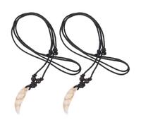 SUPVOX Collar Unisex Colgante de Diente Postizo de Acrílico Color Concha, 2 Piezas, Diseño Vintage para Hombre y Mujer, Joyería Resistente Adecuado para Uso Diario y Fiestas