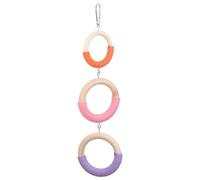 SUPVOX Columpio para Loros con Anillos de Madera y Cuerda de Algodón Resistente Perchero Colgante para Periquitos y Cacatúas Juguete de Escalada y Masticación para Jaulas de Aves Pequeñas