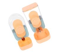 SUPVOX Comedero Colgante Automático para Mascotas, Dispensador Plástico Durable, 2 Piezas Azul y Naranja, Adecuado para Conejos, Gatos y Hámsteres en Jaula