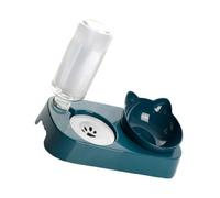 SUPVOX Comedero para Gatos Plástico Antidesbordamiento con Dispensador Automático de Agua Doble Cuenco Azul Diseño Inclinado y Protección para Cuello Capacidad y Fácil Limpieza