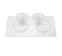 SUPVOX Comedero para Reptiles: Comedero con Ventosa - Plato acrílico para Comida y Agua para Geckos y lagartos - Plato de 2 Compartimentos para terrario