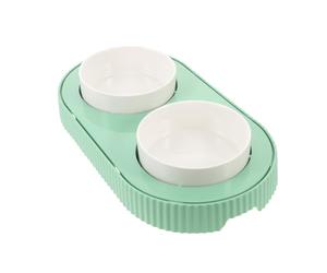 SUPVOX Comedero Termostático para Gatos Cuenco Calefaccionado de Cerámica Doble Recipiente para Comida y Agua para Uso Interior Invierno Mantiene el Alimento Caliente