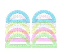 SUPVOX Conjunto de 12 Transportadores Semicirculares Transparentes de Plástico en Colores Variados para Medición de Ángulos de 180°, Útiles Escolares y Suministros de Oficina para