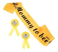 SUPVOX Conjunto de Broches para Futura Mamá y Papá Cinturón de Embarazo Amarillo Accesorio para Fotos de Shower Juego de Fajines Maternidad para Fiesta Prenatal