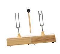 SUPVOX Conjunto de Diapasón Metálico con Base de Madera y Martillo para Experimentos Acústicos Físicos Duradero Estable para Educativo