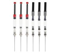 SUPVOX Convertidores de Tinta para Pluma Estilográfica, 6 Piezas (3 Rojos 3 Negro Plateado), Acero Inoxidable y Plástico, Compatibles Bolígrafos de Calibre 3.4 y 2.6, Accesorios