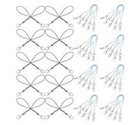 SUPVOX Cordón para Teléfono Cierre de Langosta Pequeño, 120 Piezas en Negro y Azul Claro, Cuerda de Poliéster Resistente para Dijes de Celular, Soporte para Colgar Accesorios Diy,