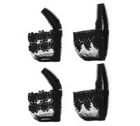 SUPVOX Cordones para Zapatos de Tacón Alto Anticaída de Encaje Negro, 4 Pares Desmontables Talla Única, Correas Decorativas para Tacones Cómodos y Seguros en Eventos y Uso Diario