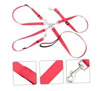 SUPVOX Correa De Adiestramiento para Perros Ajustable De Nailon Acoplador Triple Roja para Paseo y Entrenamiento De Cachorros y Perros Múltiples