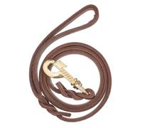 SUPVOX Correa para Perros Grandes de Piel de Vaca 1 Metro Mosquetón de Cobre Marrón Oscuro Correa de Tracción Resistente para Paseo y Entrenamiento Diario