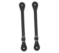 SUPVOX Correas de Espuelas Ajustables para Botas de Montar a Caballo, 2 Piezas, Cuero Sintético Negro, Accesorios para Botas Cowboy, Uso Ecuestre al Aire Libre, Correas de Talón