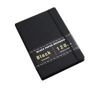SUPVOX Cuaderno de Papel Negro A5 100 Hojas y Tapa Dura de Pu, Portátil y Versátil para Apuntes y Proyectos Creativos Diseño Vintage
