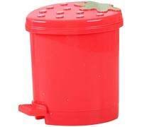 SUPVOX Cubo de Basura Pequeño para Oficina y Hogar, Papelera de Mesa Roja Tamaño 16x16x14,5 Cm, Contenedor Compacto y Práctico para Cocina y Sala de Estar