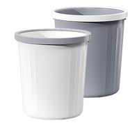 SUPVOX Cubo de Basura sin Tapa 2 Piezas Plástico Gris y Color Claro 8l para Cocina, Baño y Sala de Estar, Contenedor Abierto para Residuos Domésticos, Papelera Funcional y Compacta