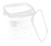 SUPVOX Cubo de Plástico Transparente Cuadrado de 2 litros con Tapa y Asa, Recipiente de Almacenamiento para Alimentos y Líquidos, Apto para Camping y Picnic, Cubo Alimenticio Hermético