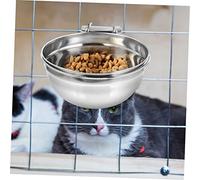 SUPVOX Cuenco Colgante para Perros De Acero Inoxidable, Tazón Profundo 20×10 Cm, Resistente y Extraíble, Adecuado para Jaulas y Alimentación Segura De Mascotas