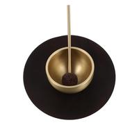 SUPVOX Cuenco de Latón Mini con Mazo y Base, Instrumento de Musicoterapia Portátil para Meditación, Yoga y Atención Plena, Cuenco Budista de Metal para Relajación y Chakras