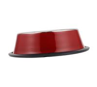 SUPVOX Cuenco para Perros de Acero Inoxidable Antideslizante Cuenco para Gatos Seguro y Fácil de Limpiar Bol de Alimentación para Mascotas con Diseño Estable y Elegante Color Rojo