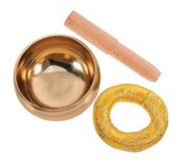 SUPVOX Cuenco Tibetano De Cobre Martillado De 8 Cm Para Meditación y Yoga, Juego Madera De Durazno y Base Acolchada, Cuenco De Sonido Para Terapia Budista y Relajación