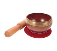 SUPVOX Cuenco Tibetano Nepalí para con Cojín y Instrumento de Percusión Manual para Relajación y Accesorios Decorativos de Templo Portátil y Sonido Resonante