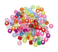 SUPVOX Cuentas Espaciadoras DIY Acrílicas Agujero Grande 1000 Piezas de Cuentas de Arroz Multicolor Núcleo Plateado para Pulseras y Collares Materiales para Joyería Artesanal y