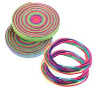 SUPVOX Cuerda De Saltar Elástica para Adultos y Niños, 6 Metros y 1.6 Metros, Colores Arcoíris, Banda De Goma Ancha para Deportes Al Aire Libre y Ejercicio En Casa, Set De 4 Unidades