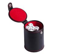 SUPVOX Dados De Cuero PU Taza Doble Cubilete De Dados para Bares Ktv y Pubs Contenedor De Almacenamiento Compacto y Cómodo