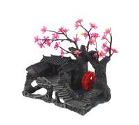 SUPVOX Decoración de Acuario con Casa Miniatura de Resina Paisaje Submarino Realista Adorno sin Mantenimiento para Tanques Grandes y Pequeños Ornamento Artesanal para Peces