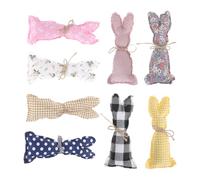 SUPVOX Decoración de Conejitos de Tela 17 Cm X 5 Cm, 8 Piezas, Diseño Rústico de Algodón, Adornos para Pascua y Hogar, Decoración de Muñecas de Conejo, Adecuado para Cesta y Boda Rural