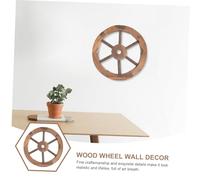 SUPVOX Decoración Rústica De Rueda De Carro De Madera 25 Cm Para Jardín Sala De Estar Fácil De Colgar