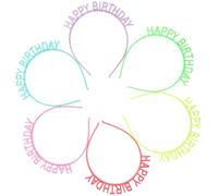 SUPVOX Diademas Fluorescentes con Diseño de Tiara de Cumpleaños 6 Piezas Accesorios para Fiesta Infantiles Bandas Pelo Colores Luminosos Verde Amarillo Rojo Azul Morado Rosa