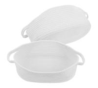 SUPVOX Diseño Sencillo y Funcional Tejidas de Algodón de Color Claro 2 Cestas con Asas para Almacenamiento de Juguetes y Ropa para Organizar el Hogar y Mesitas