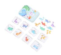 SUPVOX Educativo de Cartas de Cognición para Juguete de Mesa Didáctico de Puzzle Caja Metálica con Diseño de Dinosaurio para Aprendizaje Temprano y Desarrollo Sensorial
