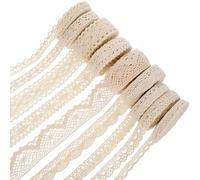SUPVOX Encaje de Algodón 9 Rollos Mixtos para Costura Diy, Ribete Floral Decorativo para Manualidades, Bordes para Prendas y Cortinas, Material Artesanal para Fiestas y Estilo Aleatorio