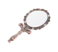 SUPVOX Espejo De Maquillaje Vintage Espejo De Mano Antiguo De Metal para Aplicación De Maquillaje para Mujeres Mini Ovalado