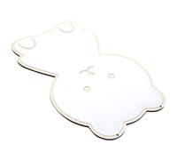 SUPVOX Espejo de Pared Colgante Acrílico Forma de Oso Sonriente Marco de Madera Natural Espejo Decorativo Rústico para Dormitorio Baño y Entrada Diseño Creativo para Uso Infantil y