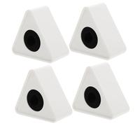 SUPVOX Estación de Micrófono Triangular Blanca de 4 Piezas Logotipo para Entrevistas, Caja de Bandera de Micrófono Abs y Pvc, Soporte Profesional para Uso en Conferencias y Eventos