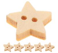 SUPVOX Estrella 200pcs Madera Botones con Dos Agujeros para Herramienta y Scrapbook