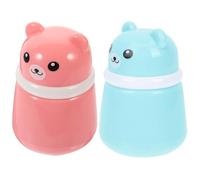 SUPVOX Estuche Compacto para Polvos de Ñiño Borla 2 Unidades Forma de Osito Color Rosa y Azul Envase Portátil para Polvos Corporales Accesorio Práctico para Cuidado Infantil y Viaje