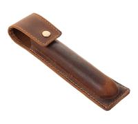 SUPVOX Estuche de Cuero para Bolígrafo Estilográfico Vintage para Profesionales y Estudiantes, Color Café, Funda Portátil de Piel Auténtica, Diseño Artesanal, Adecuado para Oficina