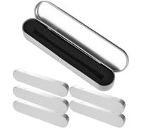SUPVOX Estuche Escolar de Hojalata Rectangular Forro Interior, Tapa Abatible, Color Plateado, Organizador de Lápices y Bolígrafos para Uso Diario, Set de 6 Unidades, Compacto y Portátil