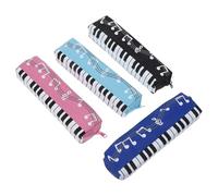 SUPVOX Estuche para Lápices de 4 Piezas Estampado de Piano Bolsa para Bolígrafos Pequeña Colores Negro Azul y Rosa Portátil y Ligera para Estudiantes Escolares