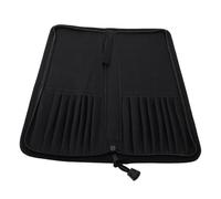 SUPVOX Estuche para Lápices de Dibujo de Tela Oxford Bolsa Negra Cremallera 16 Compartimentos y 2 Bolsillos Grandes Organizador Portátil para Pinceles y Bolígrafos Adecuado para