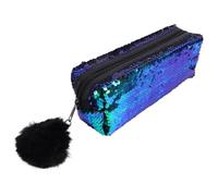 SUPVOX Estuche para Lápices de Lentejuelas Forma de Sirena Neceser de Cosméticos Negro y Verde Bolsa de Maquillaje Ligera y Portátil para Viajes y Uso Escolar