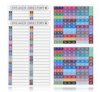 SUPVOX Etiquetas Adhesivas Impermeables para Cajas Eléctricas, Pegatinas Numeradas Autoadhesivas de Pvc, 2 Hojas por Juego para Paneles de Interruptores y Disyuntores, Reutilizables