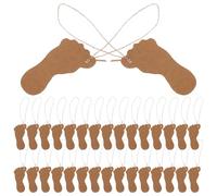 SUPVOX Etiquetas de Embalaje de Papel Kraft Marrón 50 Unidades Pequeñas para Manualidades y Regalos Etiquetas Colgantes Blanco para Escribir Ideales para Envolver y Decoración de